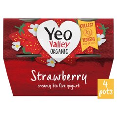 Yeo Valley Organic Strawberry Yoghurt Pots 4 x 120g