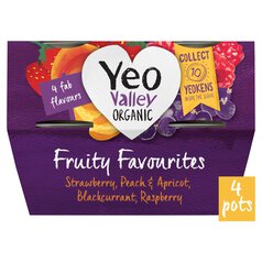 Yeo Valley Organic Fruity Favourites Yoghurts 4 x 120g