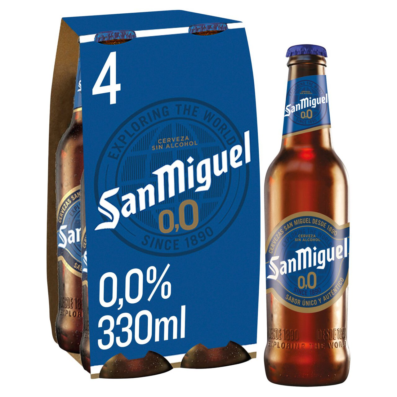 San Miguel Alcohol Free Lager Beer Bottles 4 x 330ml