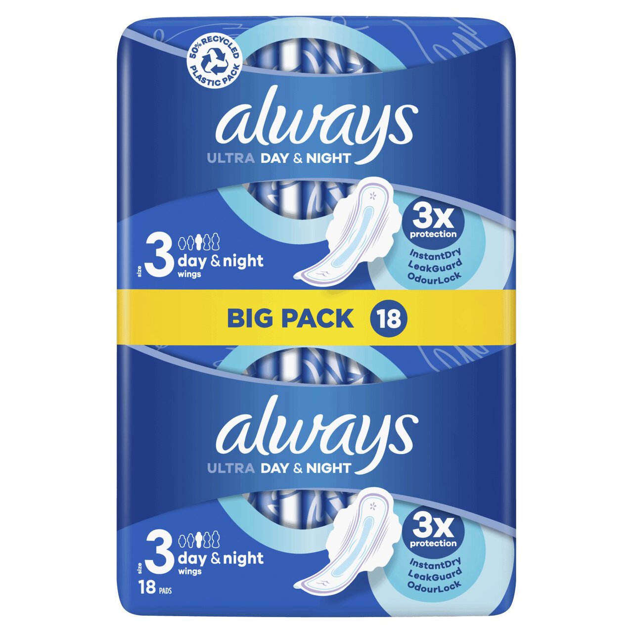 Always Sanitary Towels Ultra Night (Size 3) Wings 18 per pack