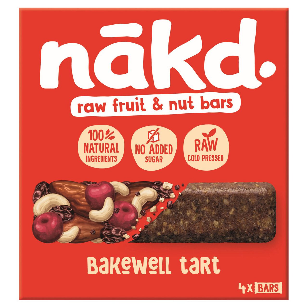 nakd. Bakewell Tart Fruit & Nut Bars Multipack 4 x 35g
