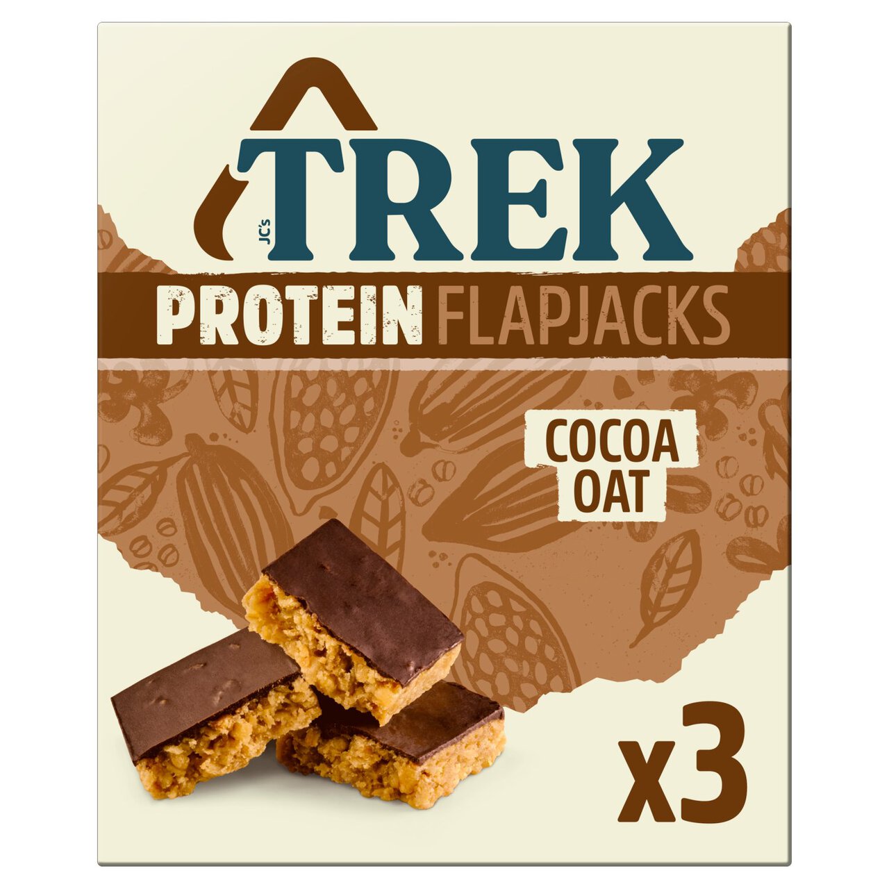 TREK Cocoa Oat Protein Flapjacks 3 x 50g