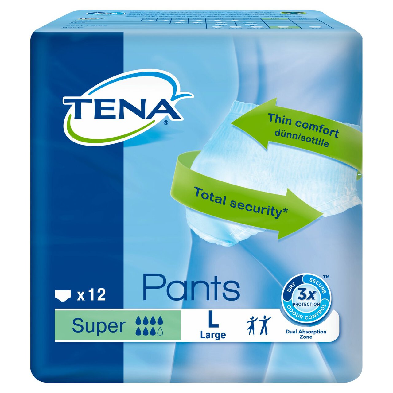 TENA Unisex Incontinence Pants Super Large Size 12 per pack