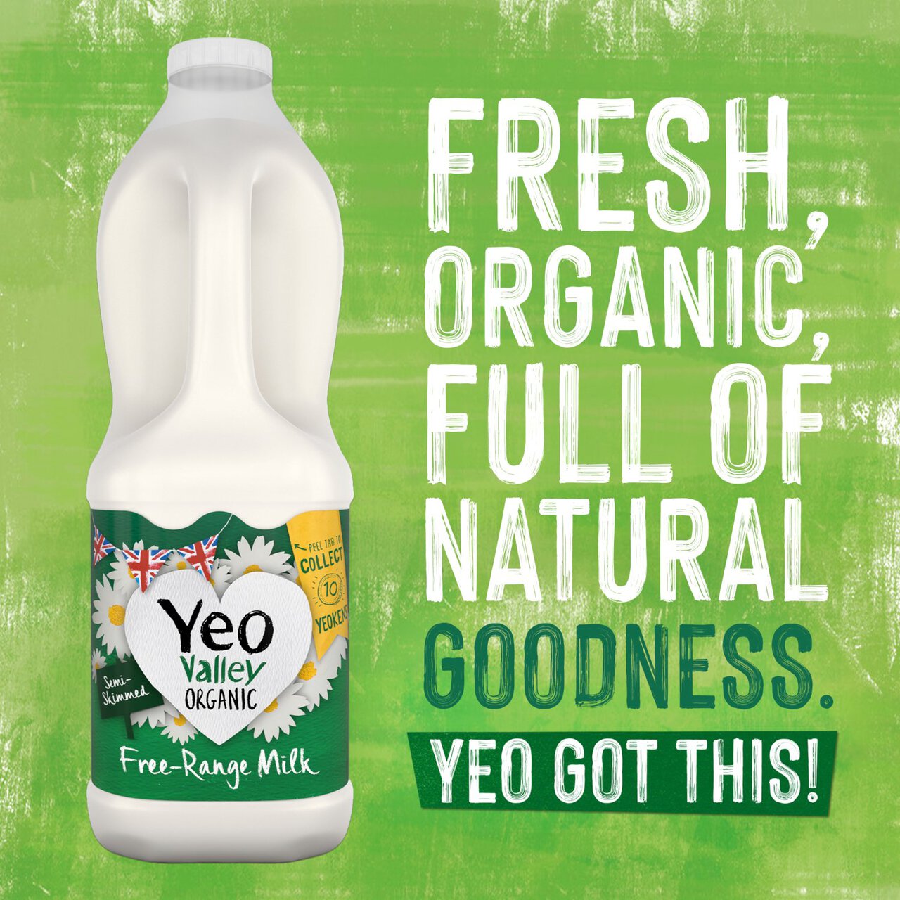 Yeo Valley Organic Fresh Semi Skimmed Milk 2l