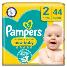 Pampers New Baby Nappies, Size 2 (4-8kg) Essential Pack 44 per pack