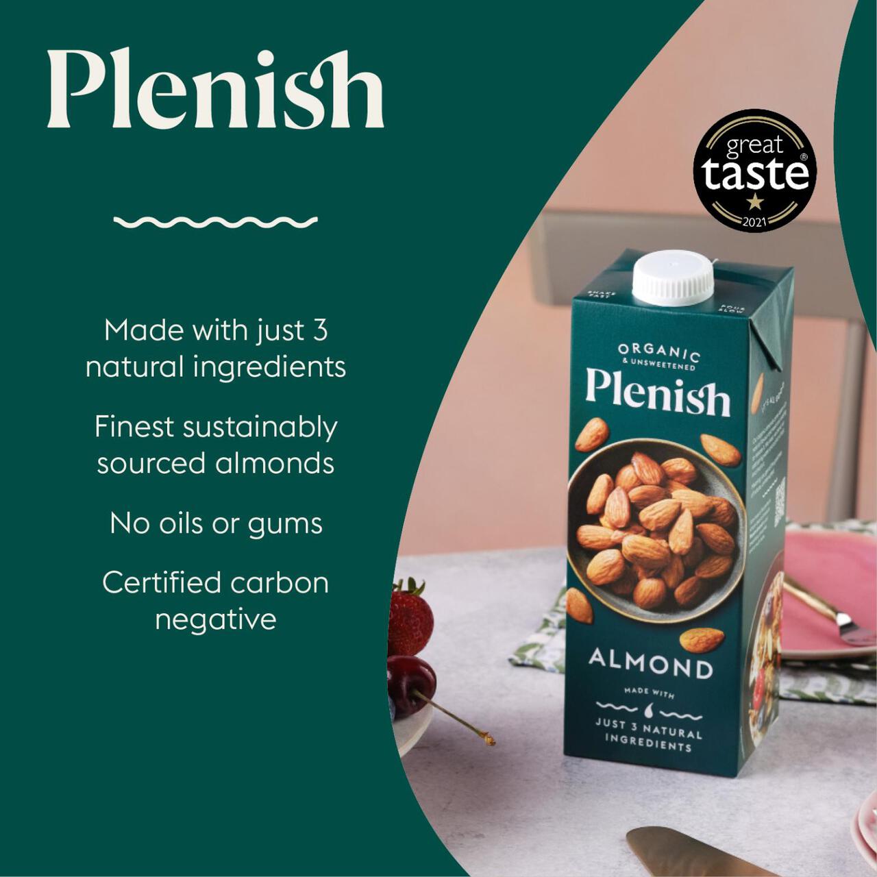 Plenish Organic Almond Unsweetened Drink 1l