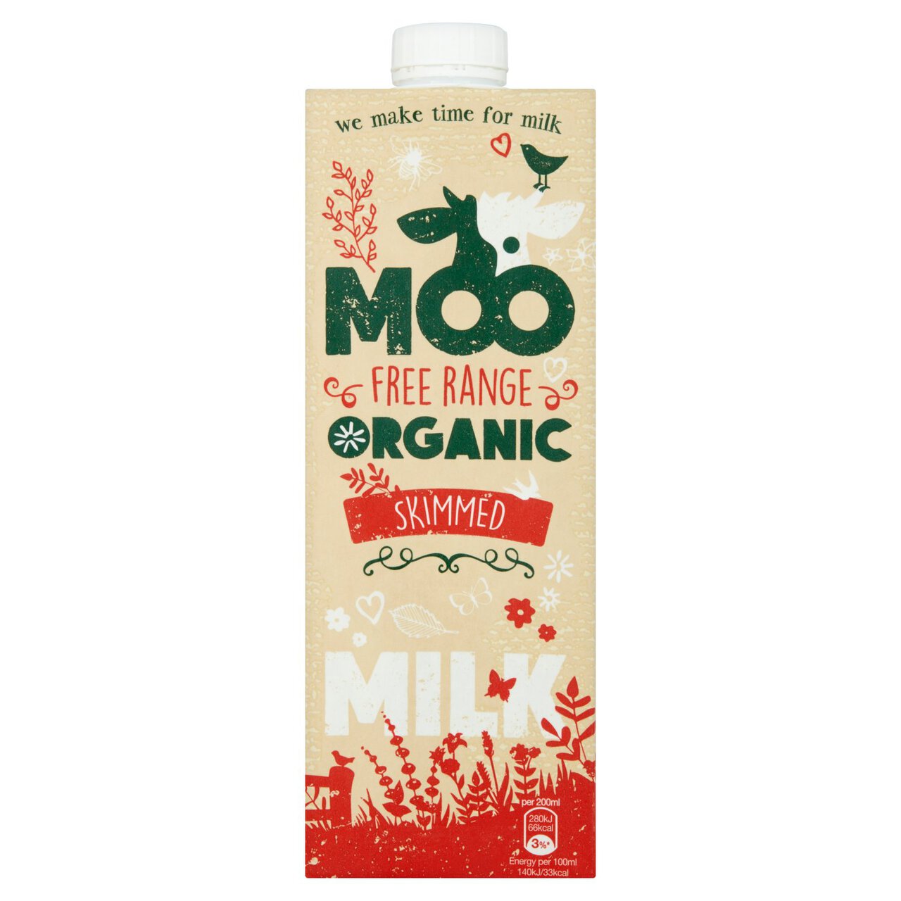 Moo Organic Skimmed UHT Milk 1l