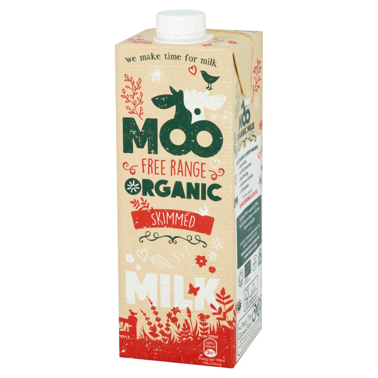Moo Organic Skimmed UHT Milk 1l