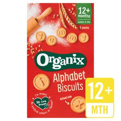 Organix Alphabet Organic Biscuits, 12 mths+ Multipack 5 x 25g