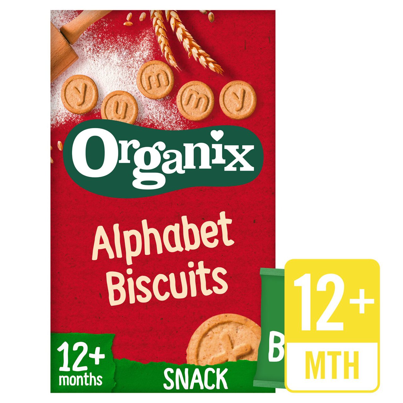 Organix Alphabet Organic Toddler Biscuits, 12 mths+ Multipack 5 x 25g