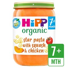 HiPP Organic Star Pasta With Butternut Squash & Chicken Jar, 7 mths+ 190g