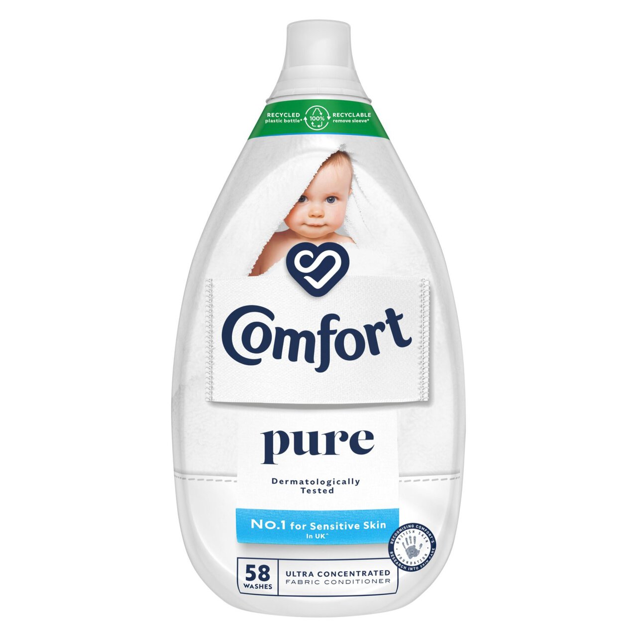 Comfort Ultra Concentrated Fabric Conditioner Pure 58 Wash 870ml