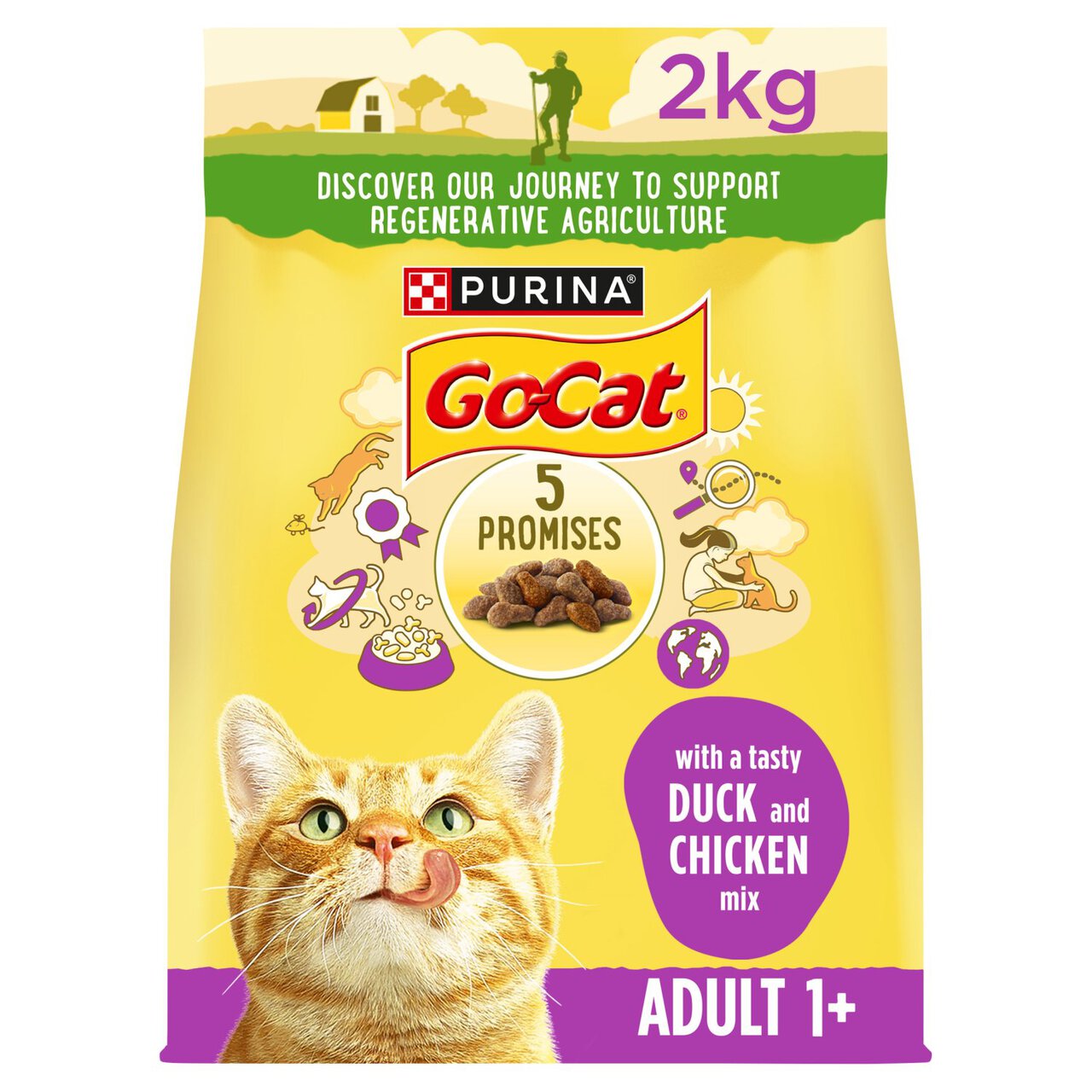 Go-Cat Adult Dry Cat Food Chicken and Duck 2kg