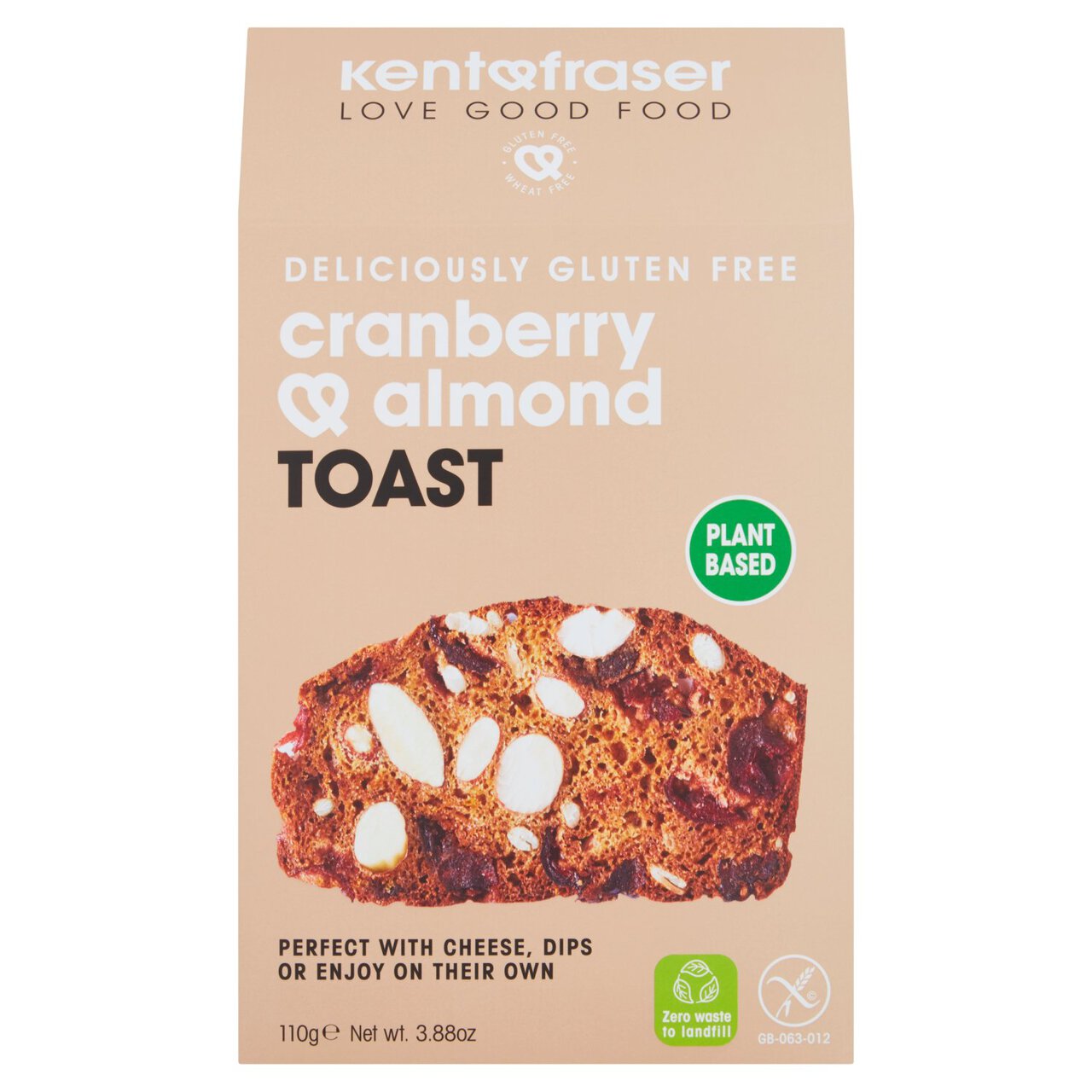 Kent & Fraser Gluten Free Cranberry & Almond Toast 110g