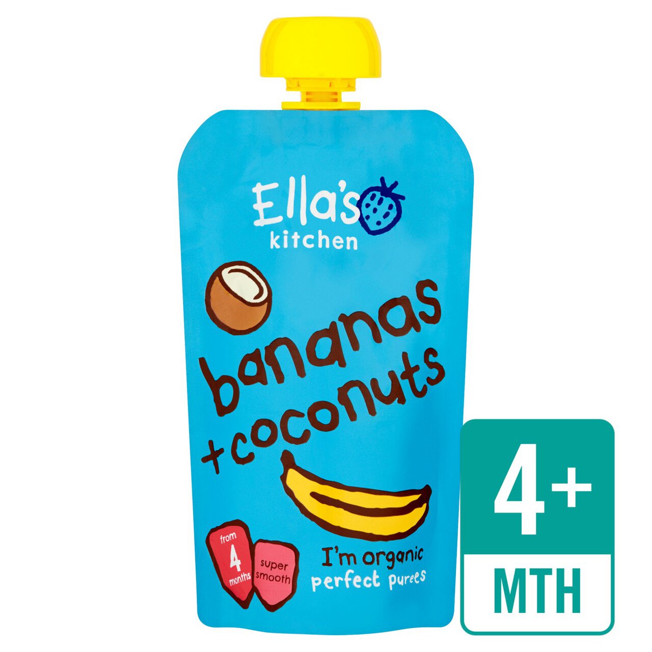 Ella's Kitchen Bananas & Coconuts Organic Puree Pouch, 4 mths+ 120g