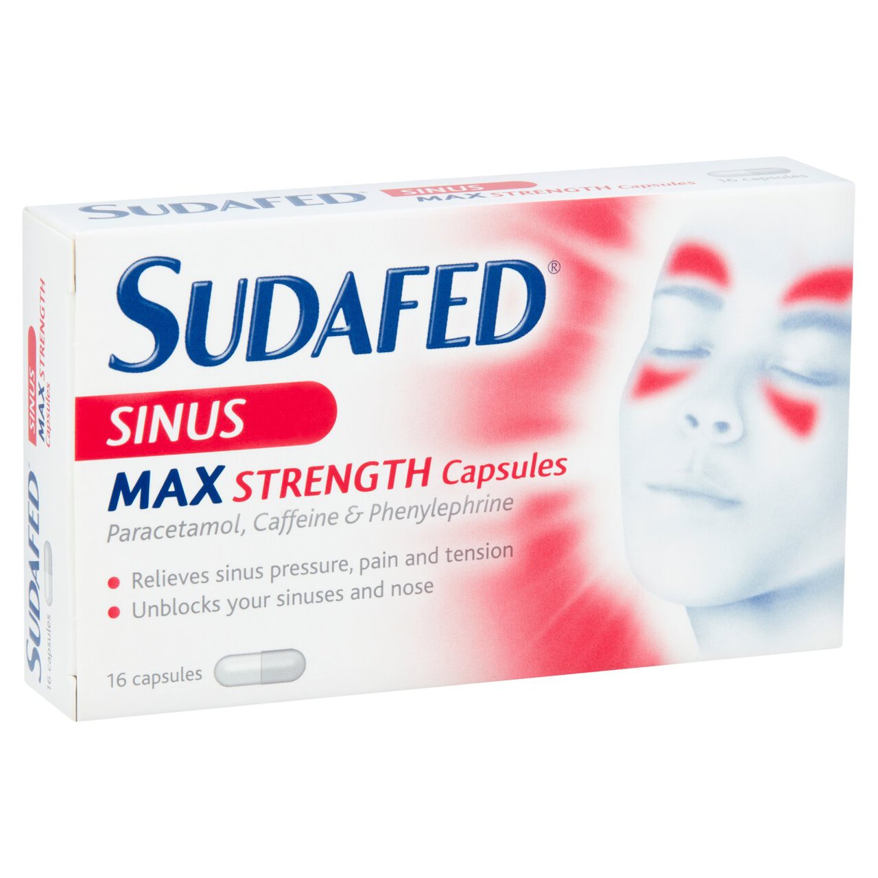 Sudafed Sinus Max Strength Capsules 16 per pack