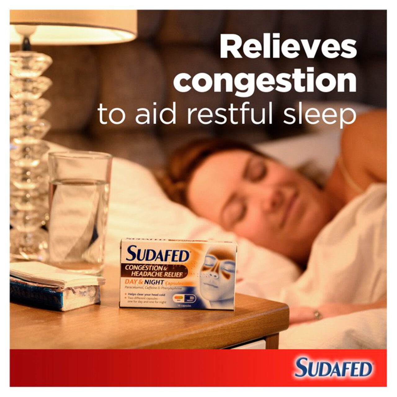 Sudafed Congestion Headache Relief Day & Night Capsules 16 per pack