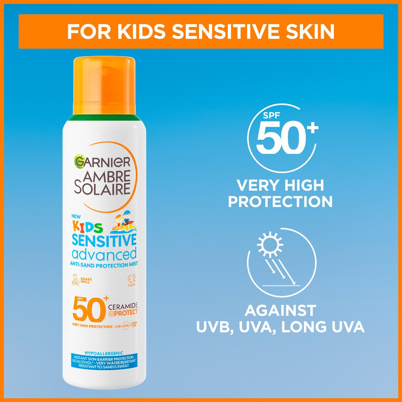 Ambre Solaire Kids Sensitive Anti-Sand Sun Protection Spray SPF 50+ 150ml