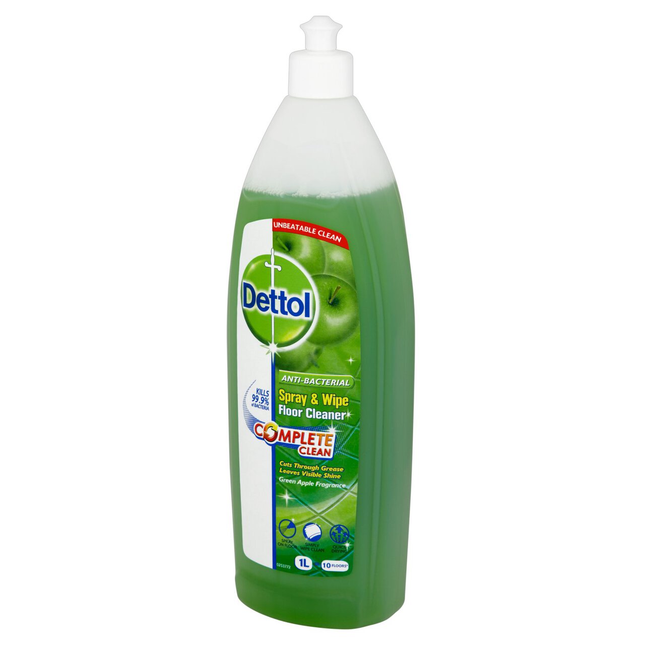 Dettol Antibacterial Spray and Wipe Floor Cleaner Green Apple 1l
