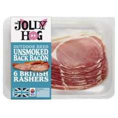 The Jolly Hog 6 Unsmoked Dry Cured Back Bacon Rashers 200g