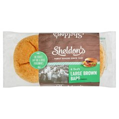 Sheldon's Large Brown Baps 4 per pack