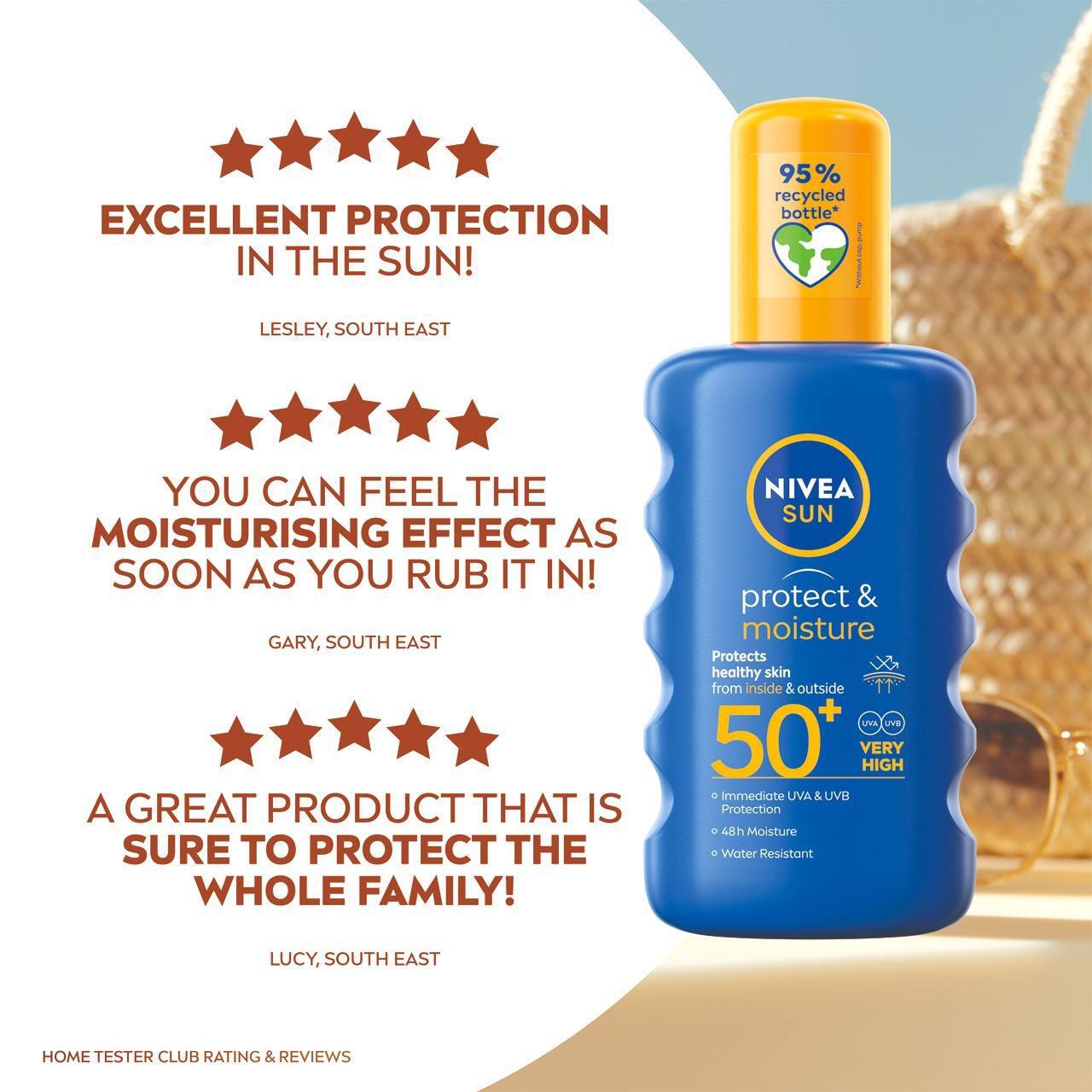 NIVEA SUN Protect & Moisture SPF 50+ Sun Lotion Spray 200ml