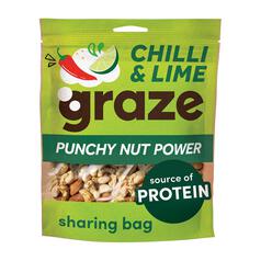 Graze Nutty Protein Power Snack Mix Punchy Chilli & Lime 118g