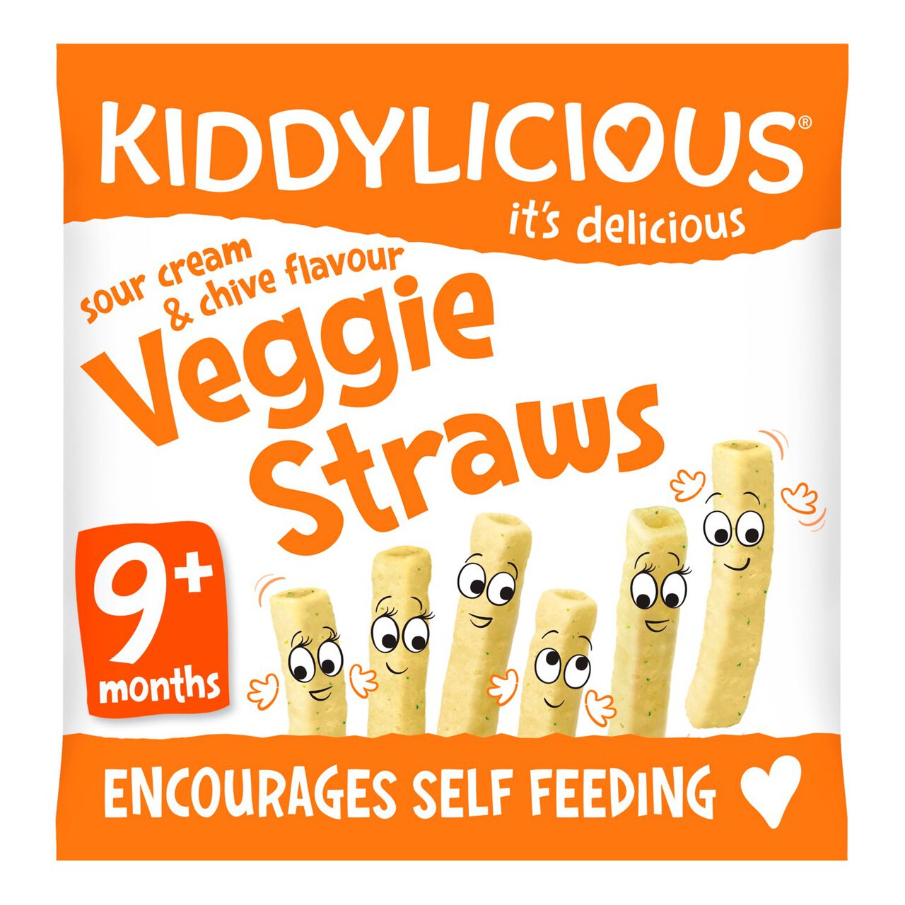 Kiddylicious Sour Cream & Chive Veggie Straws, 9 mths+ 12g