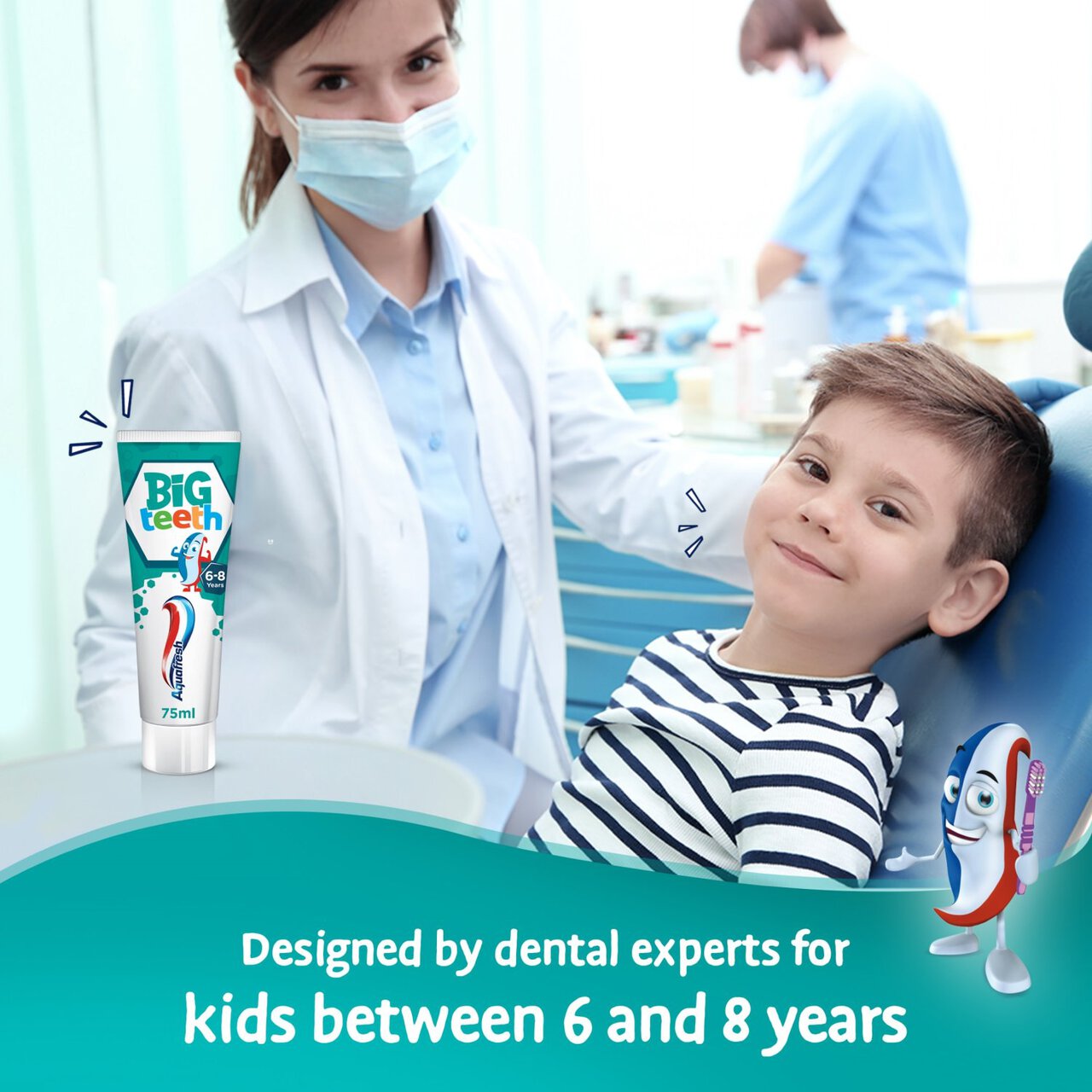 Aquafresh Big Teeth Kids Toothpaste Age 6-8 Years 75ml