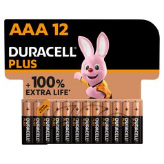 Duracell Plus 100% AAA Alkaline Batteries 12 per pack