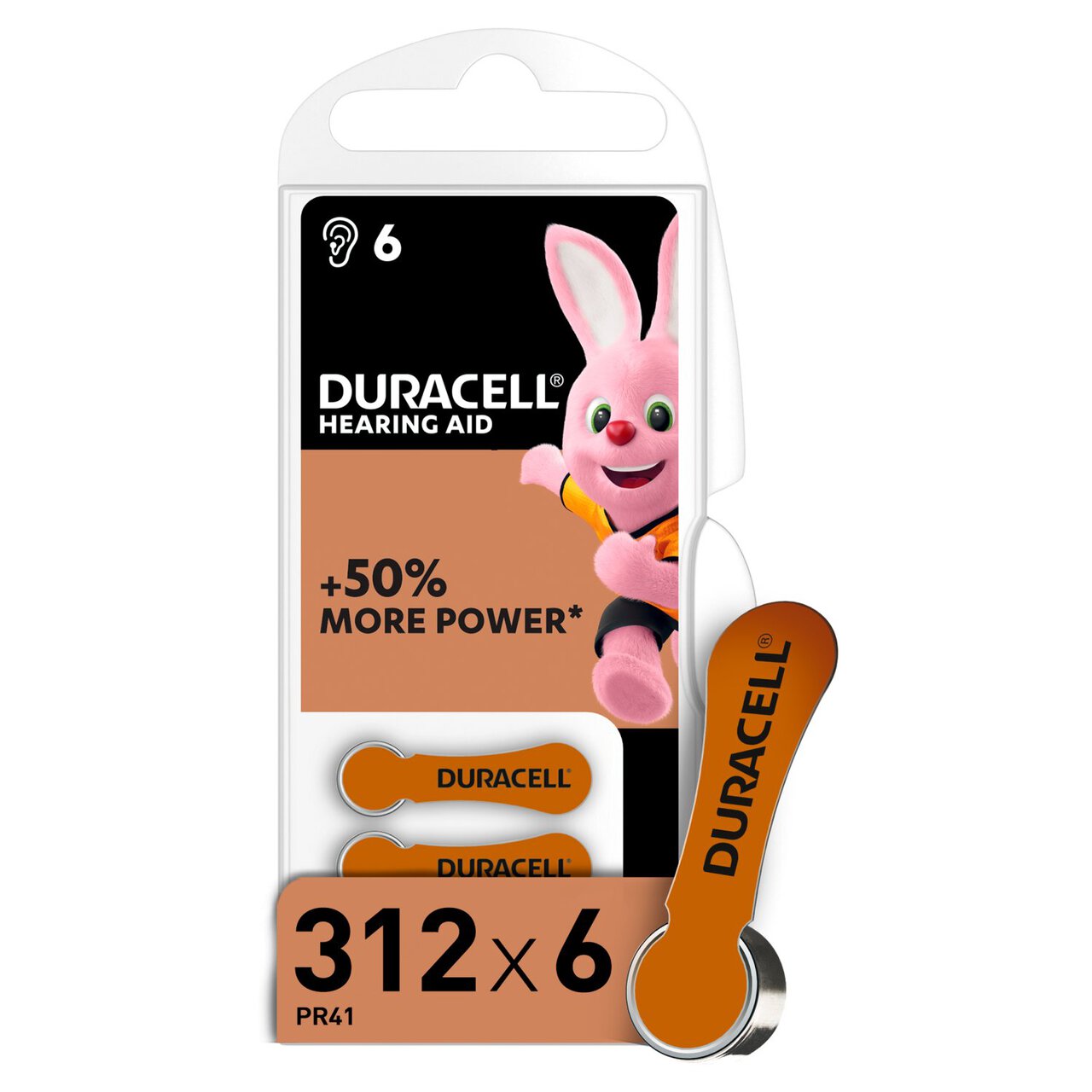 Duracell Hearing Aid Batteries 312 6 per pack