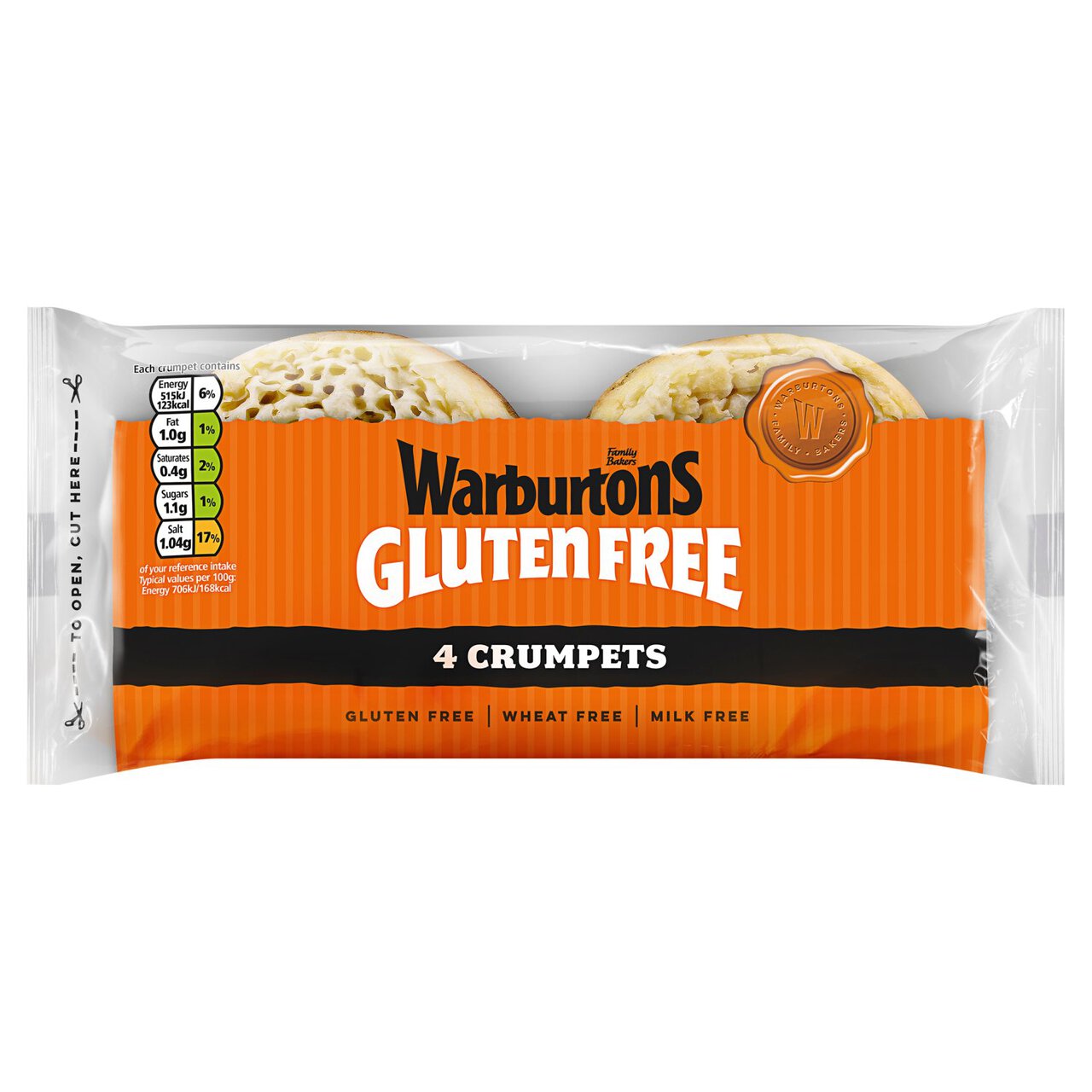 Warburtons Gluten Free 4 Crumpets 4 per pack