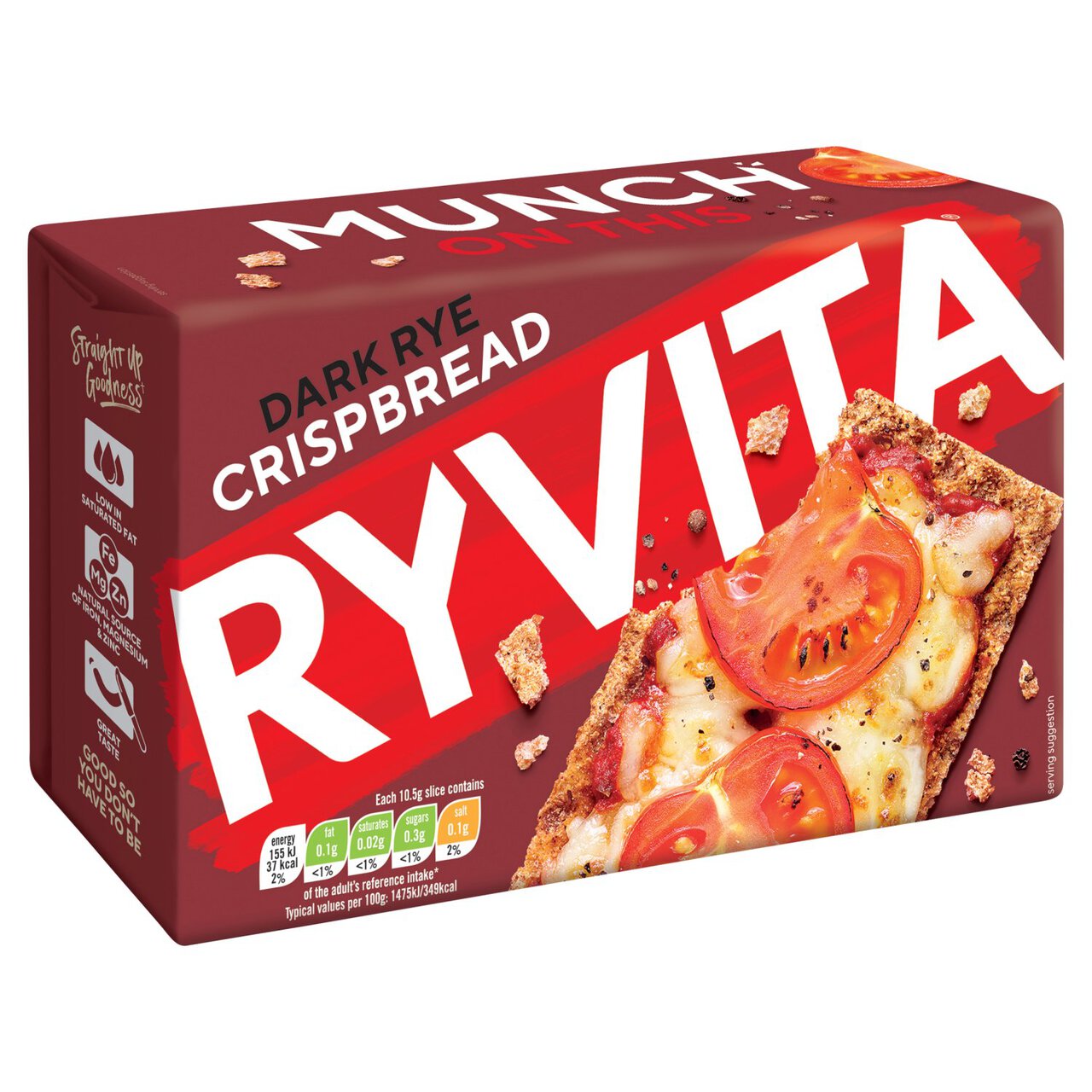 Ryvita Crispbread Dark Rye Crackers 250g