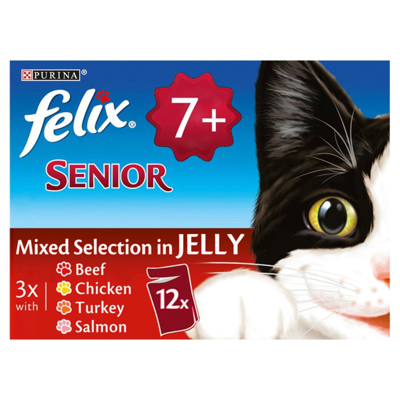 Felix Senior Cat Food Mixed in Jelly 12 x 100g