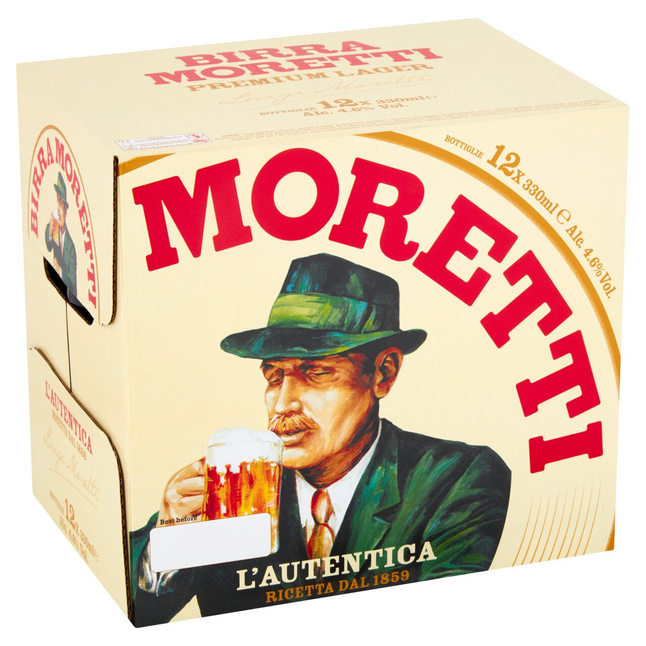 Birra Moretti Lager Beer Bottles 12 x 330ml