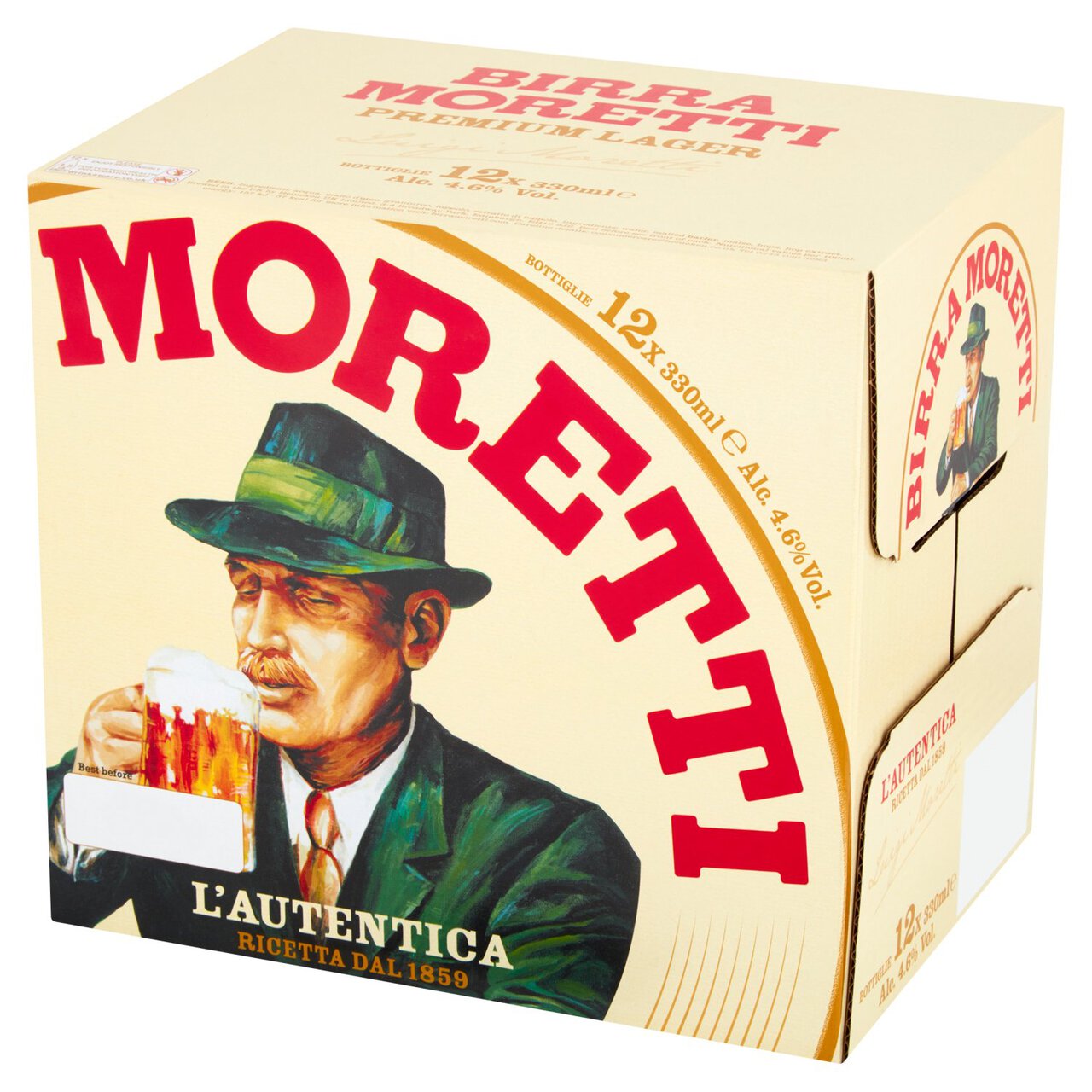 Birra Moretti Lager Beer Bottles 12 x 330ml