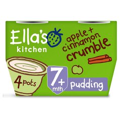 Ella's Kitchen Apple Crumble Pudding Baby Dessert Pot Multipack 7+ Months 4 x 80g