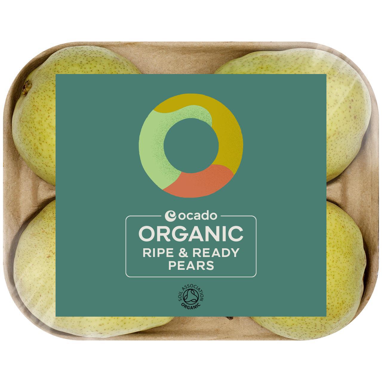 Ocado Organic Ripe & Ready Pears 4 per pack