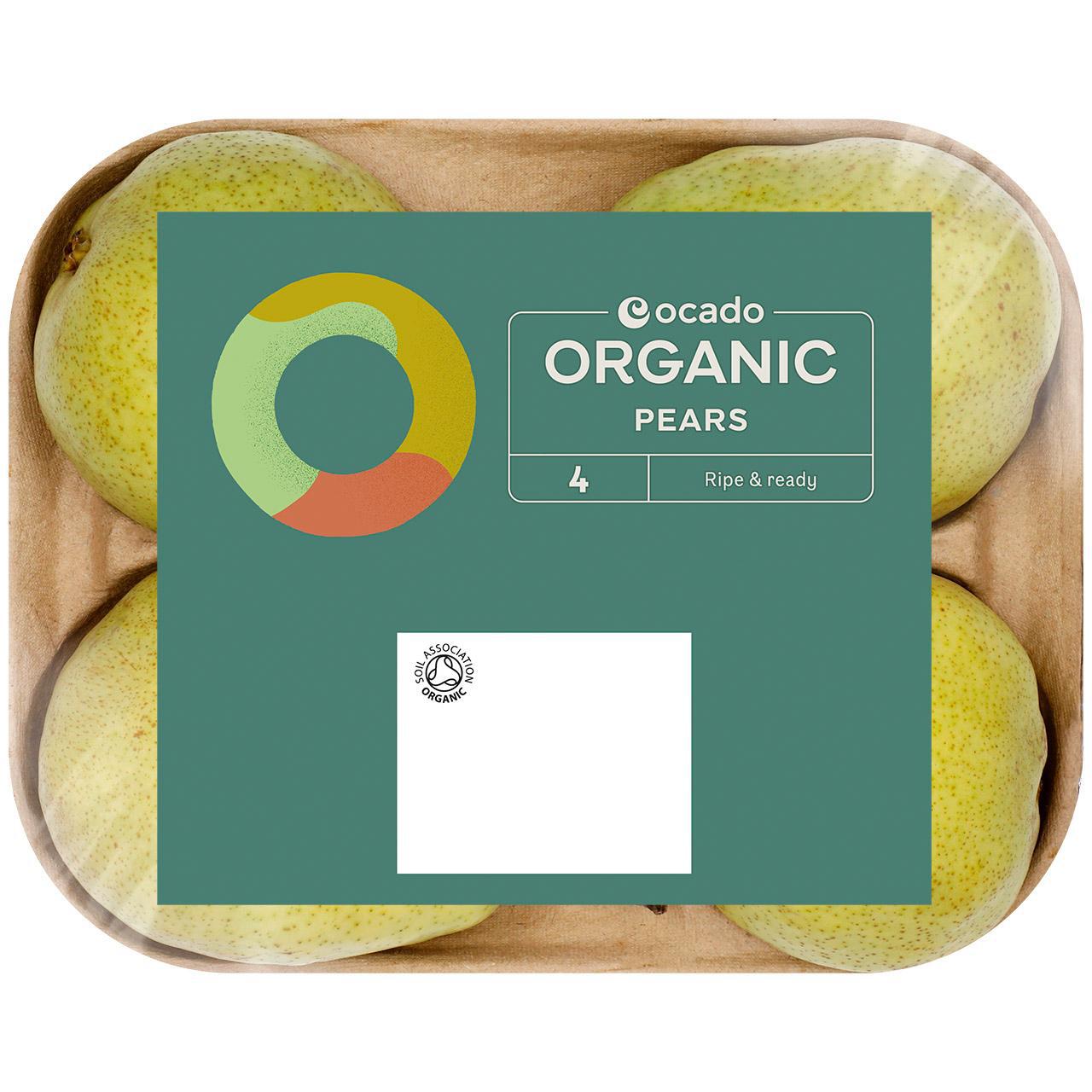 Ocado Organic Ripe & Ready Pears 4 per pack