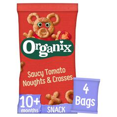 Organix Saucy Tomato Organic Noughts & Crosses, 10 mths+ Multipack 4 x 15g