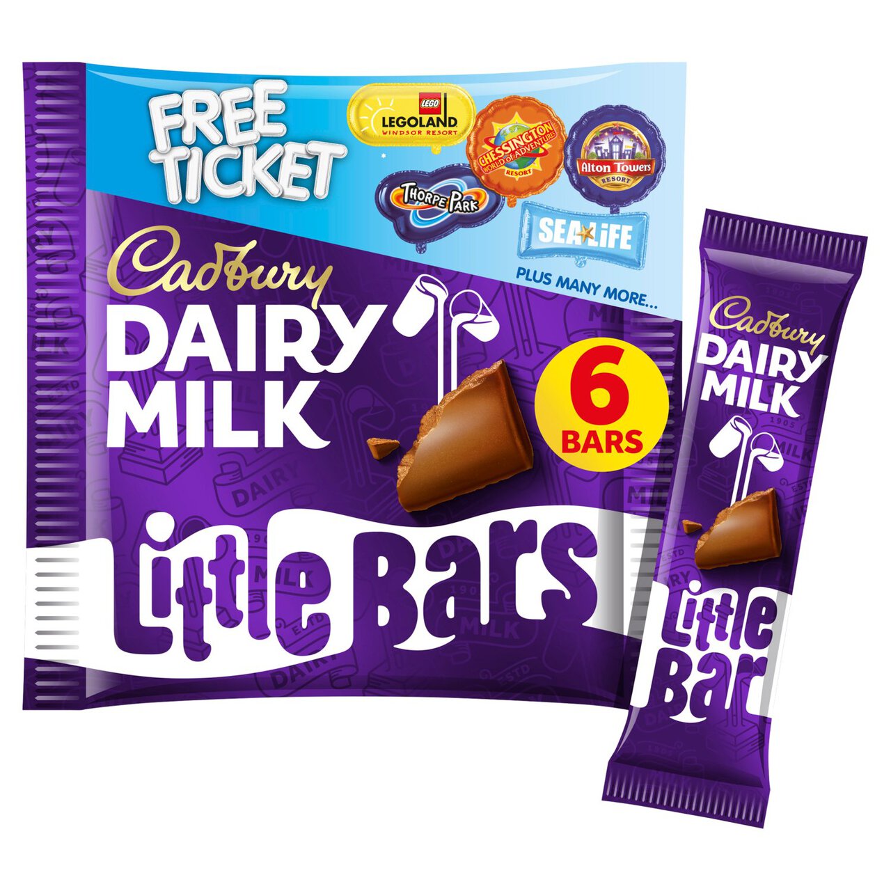 Cadbury Dairy Milk Little Bars Chocolate Multipack 6 x 18g