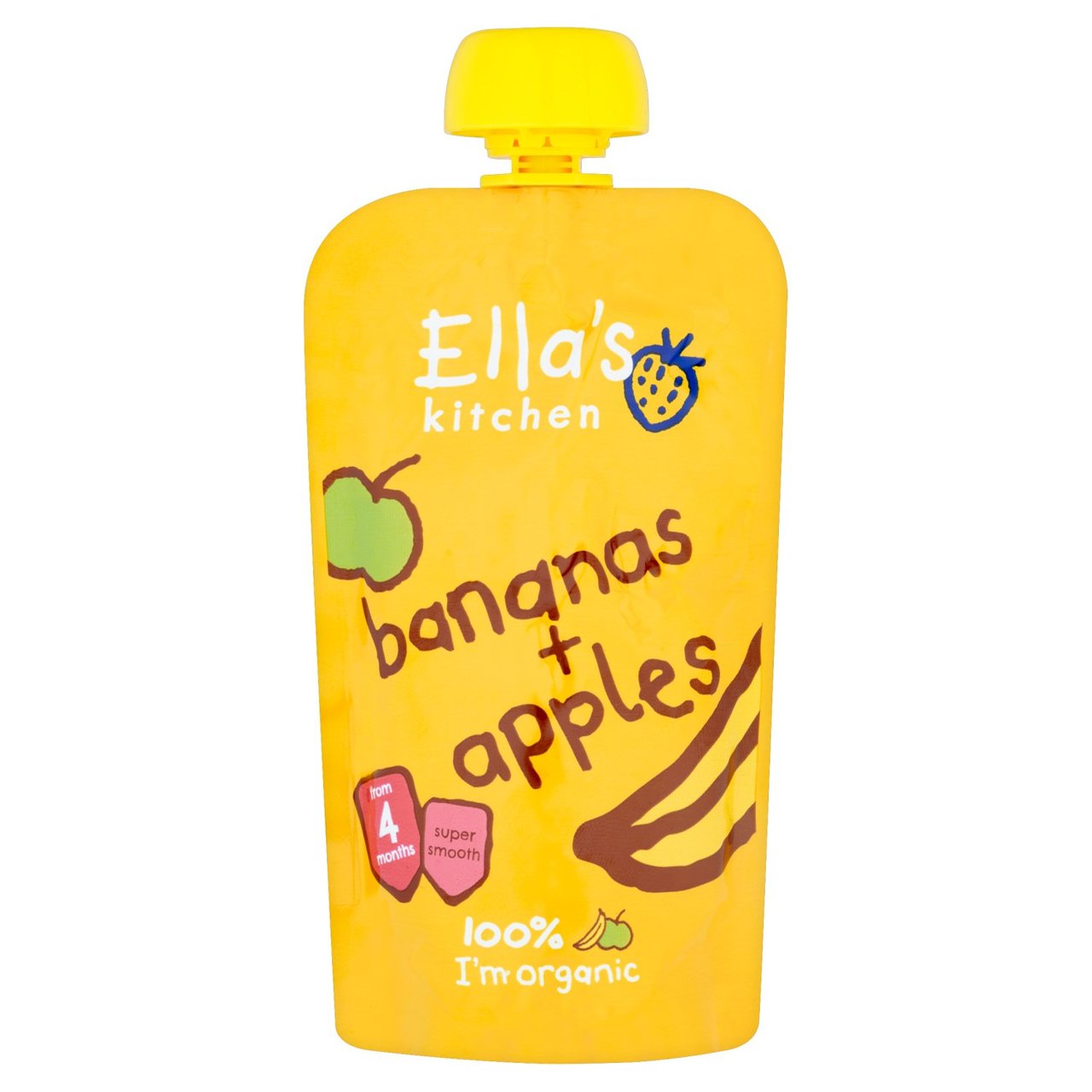 Ella's Kitchen Bananas and Apples Organic Puree Pouch, 4 mths+ 120g