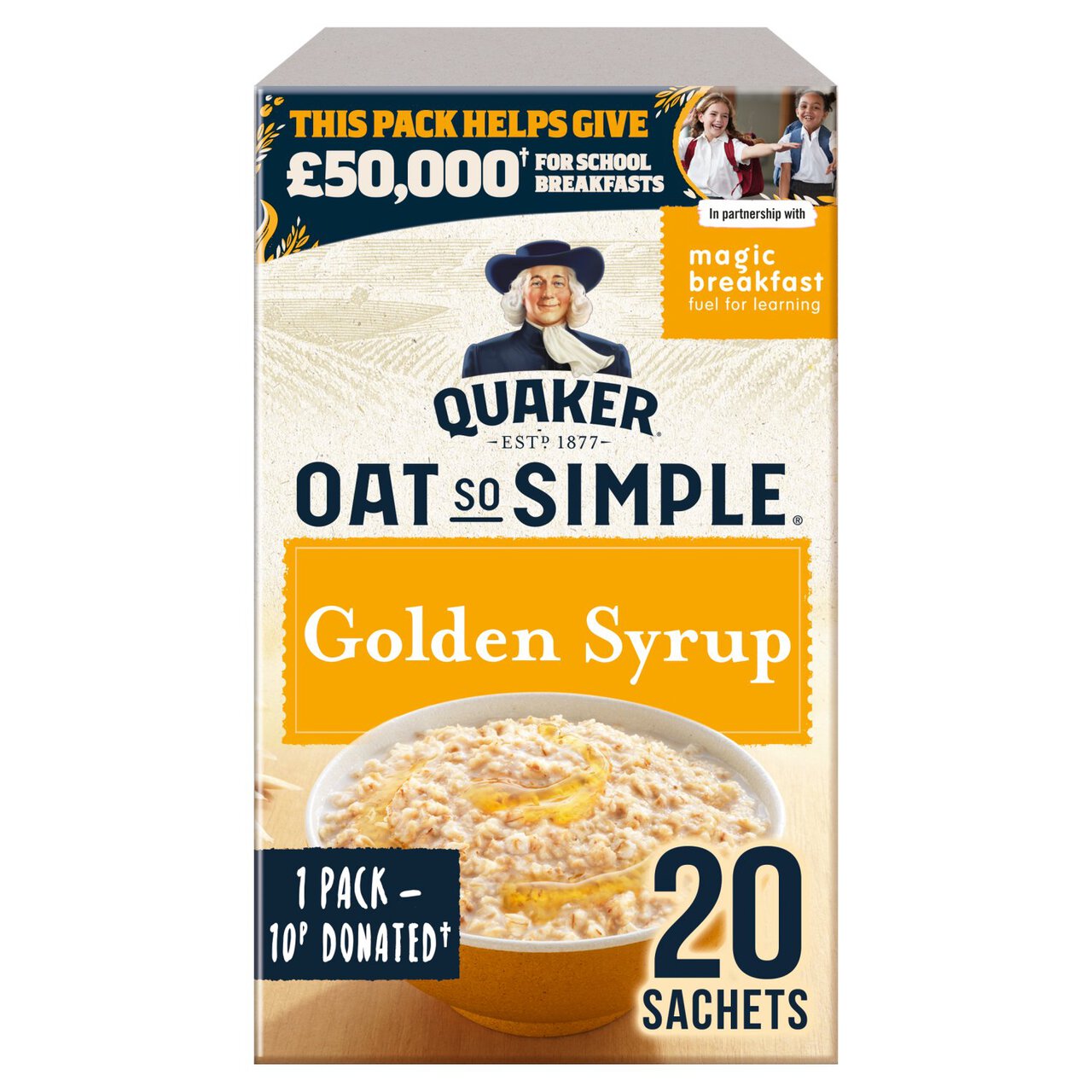 Quaker Oat So Simple Family Pack Golden Syrup Porridge 36g x 20 per pack