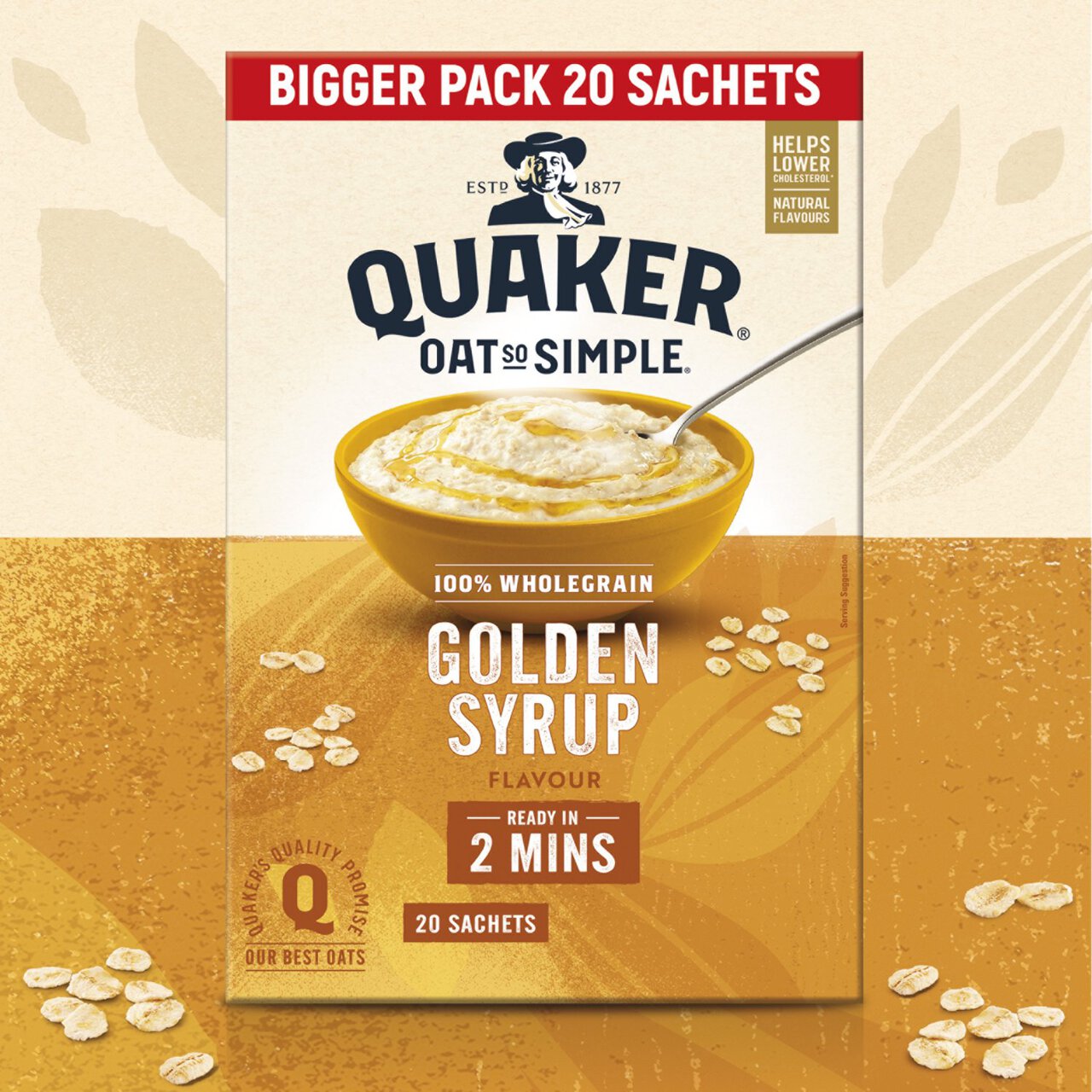 Quaker Oat So Simple Family Pack Golden Syrup Porridge Sachets Cereal 20 per pack