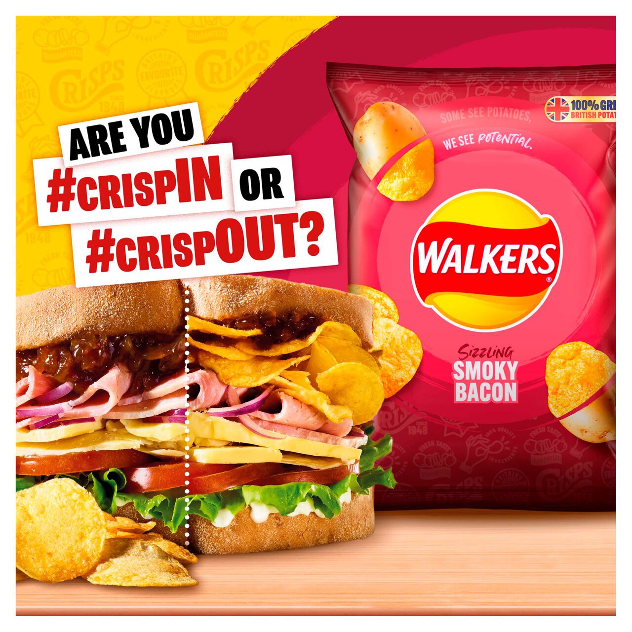 Walkers Smoky Bacon Multipack Crisps 6 per pack