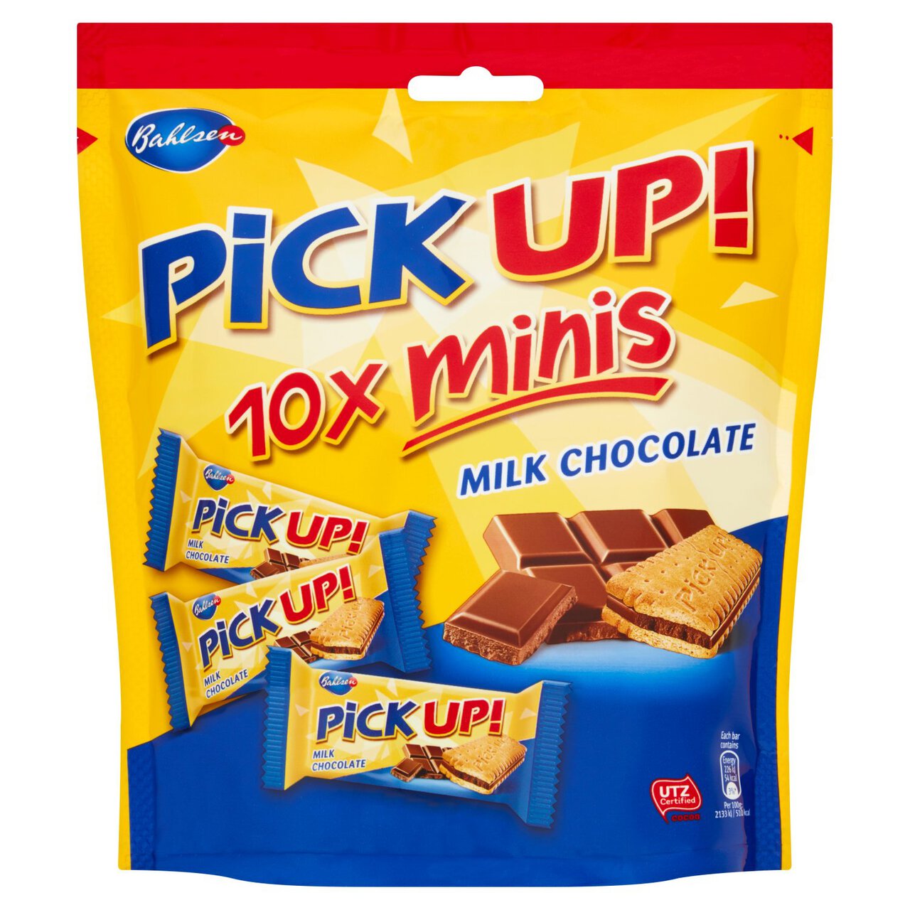 Bahlsen Pick Up! Minis Milk Chocolate Biscuits Bars 10 per pack