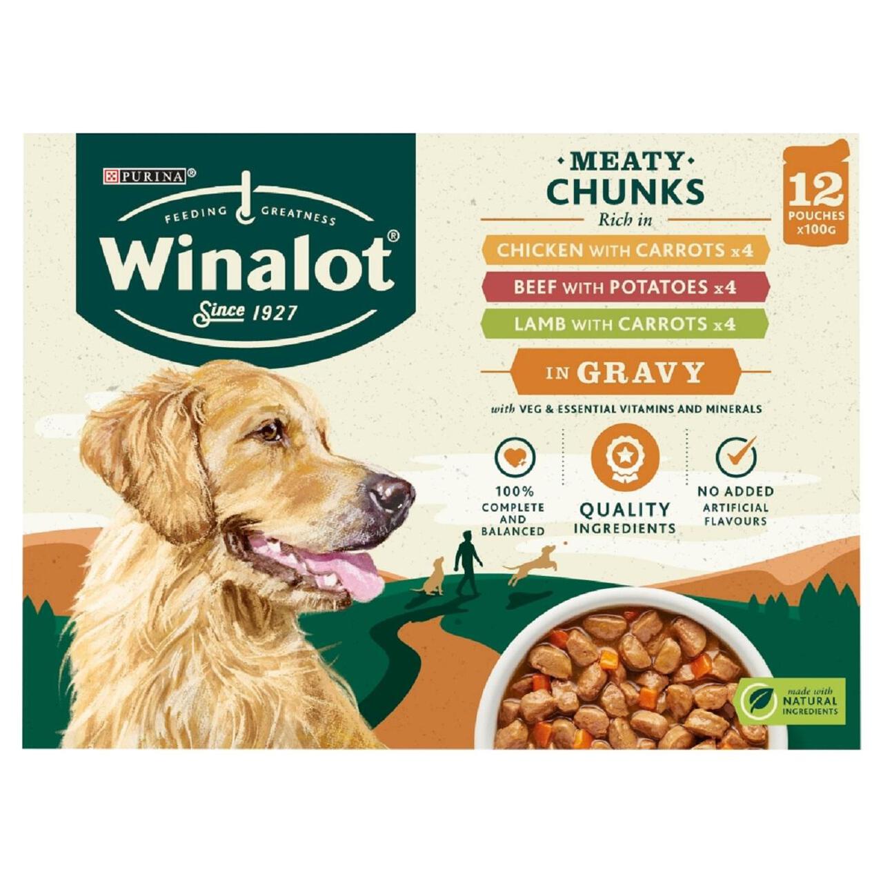 Winalot Dog Food Pouches Mixed in Gravy 12x100g 12 x 100g