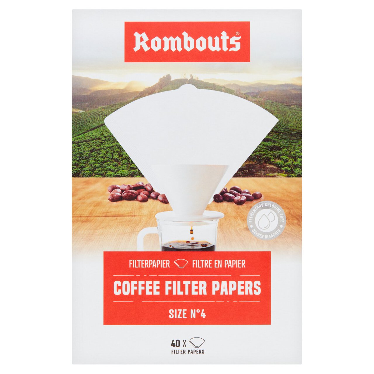 Rombouts Coffee Filter Papers N4 40 per pack