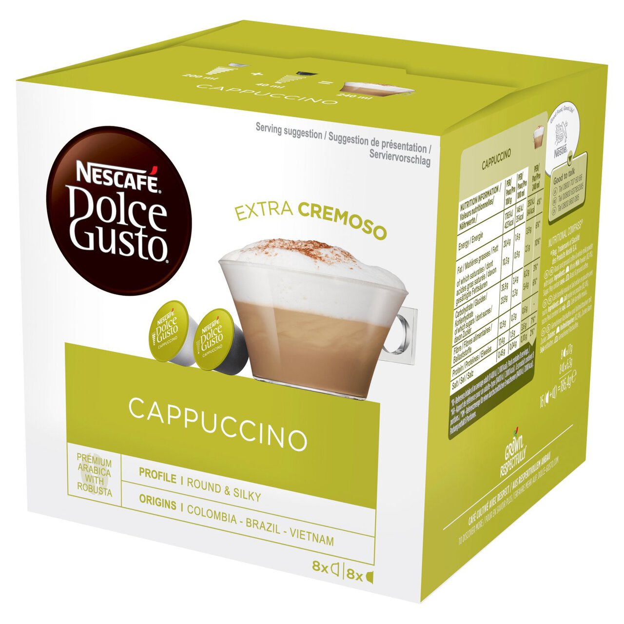 Nescafe Dolce Gusto Cappuccino Pods 8 per pack