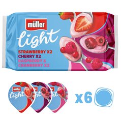 Muller Light Red Fruits Fat Free Yogurts 6 x 140g